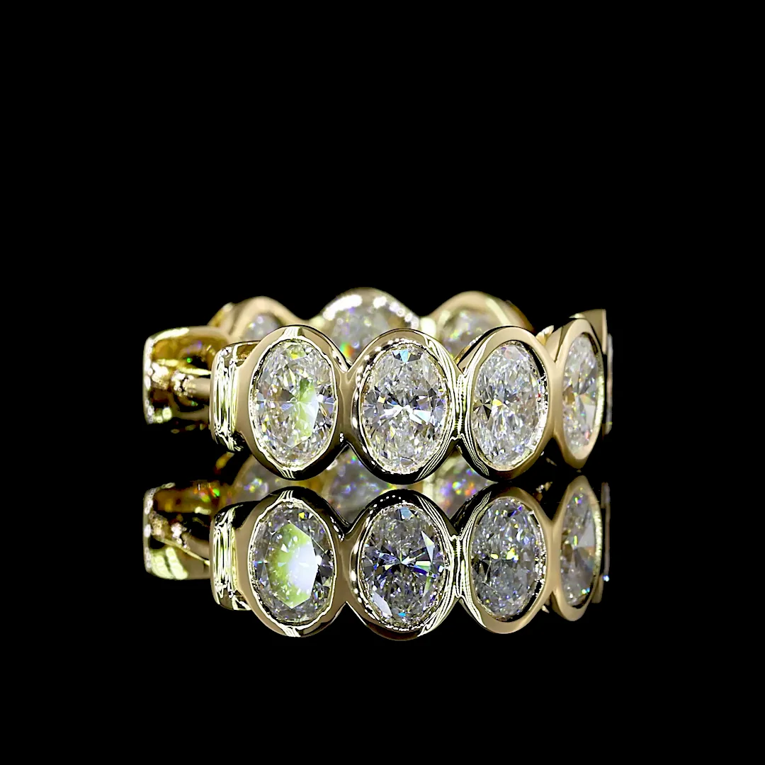 2.03 Cts 14k Yellow Gold Oval Shape Huggies Earring - Image 4