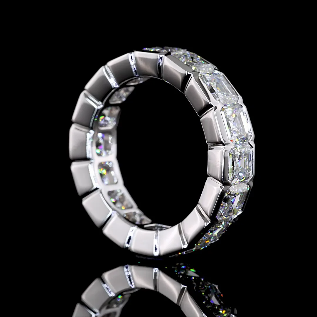 6.4 Cts 14k White Gold Asscher Shape Eternity Band Eternity Band - Image 2