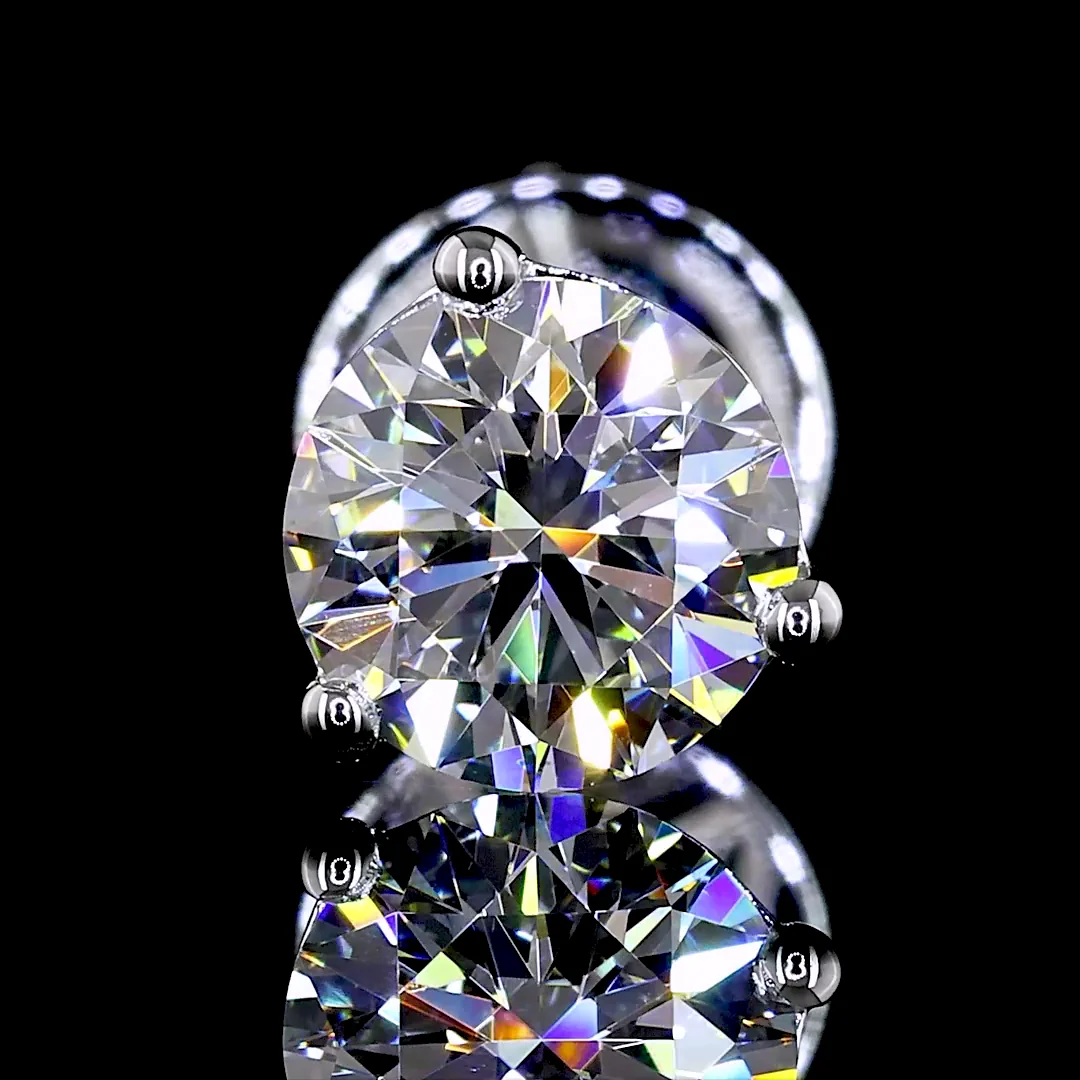 1.05 Cts 14k White Gold Round Shape Martini Earring - Image 3