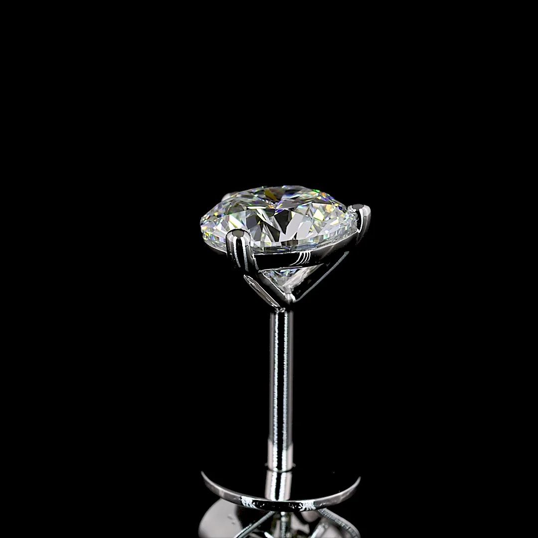 1.05 Cts 14k White Gold Round Shape Martini Earring - Image 4