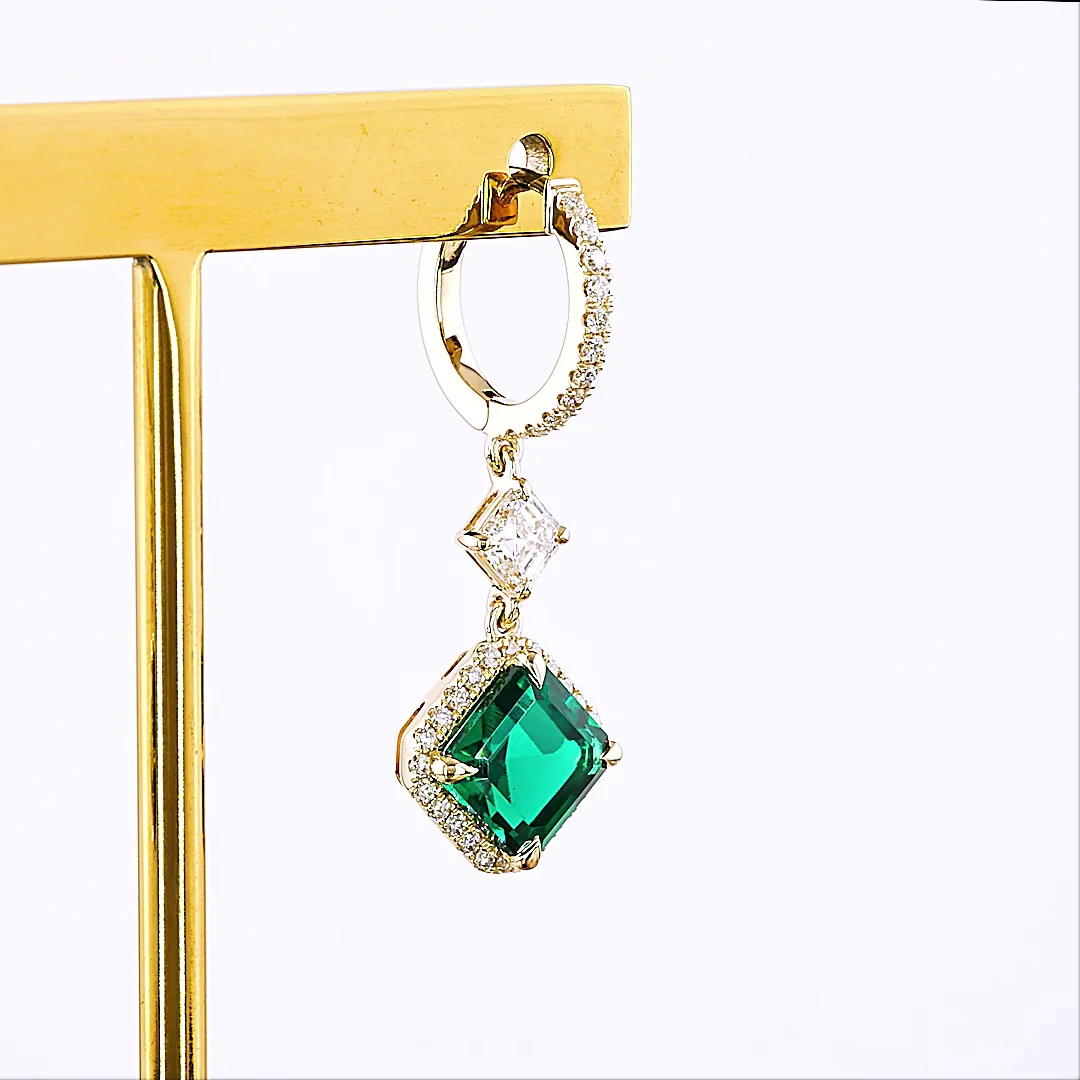 1.04 Cts 14k Yellow Gold Mix Shape Hanging Earring - Image 4