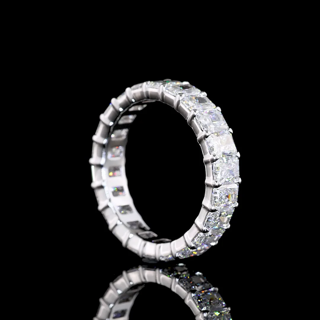 3.37 Cts 14k White Gold Radiant Shape Eternity Band Eternity Band - Image 2