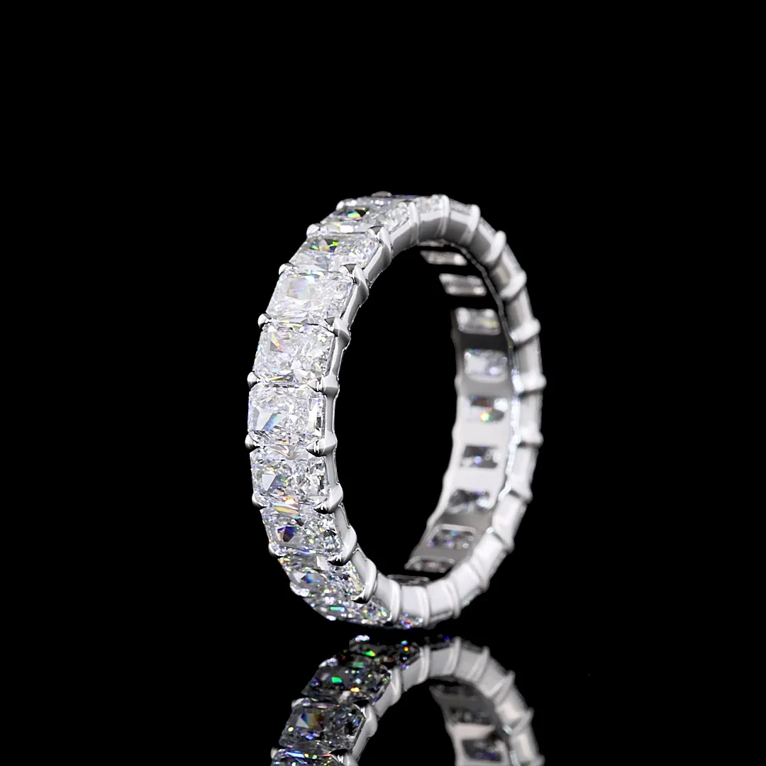 3.37 Cts 14k White Gold Radiant Shape Eternity Band Eternity Band - Image 4