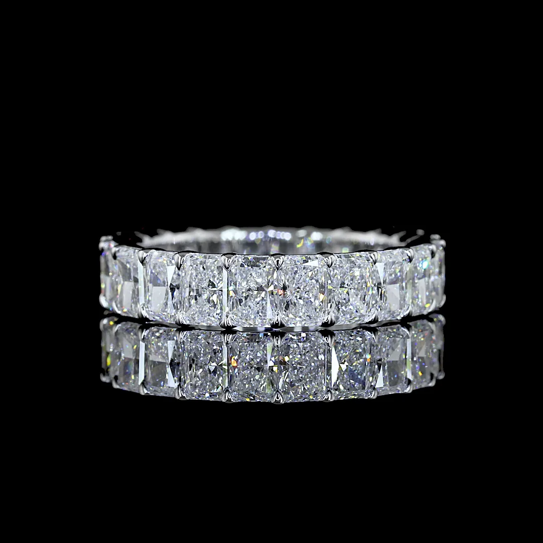 3.37 Cts 14k White Gold Radiant Shape Eternity Band Eternity Band - Video