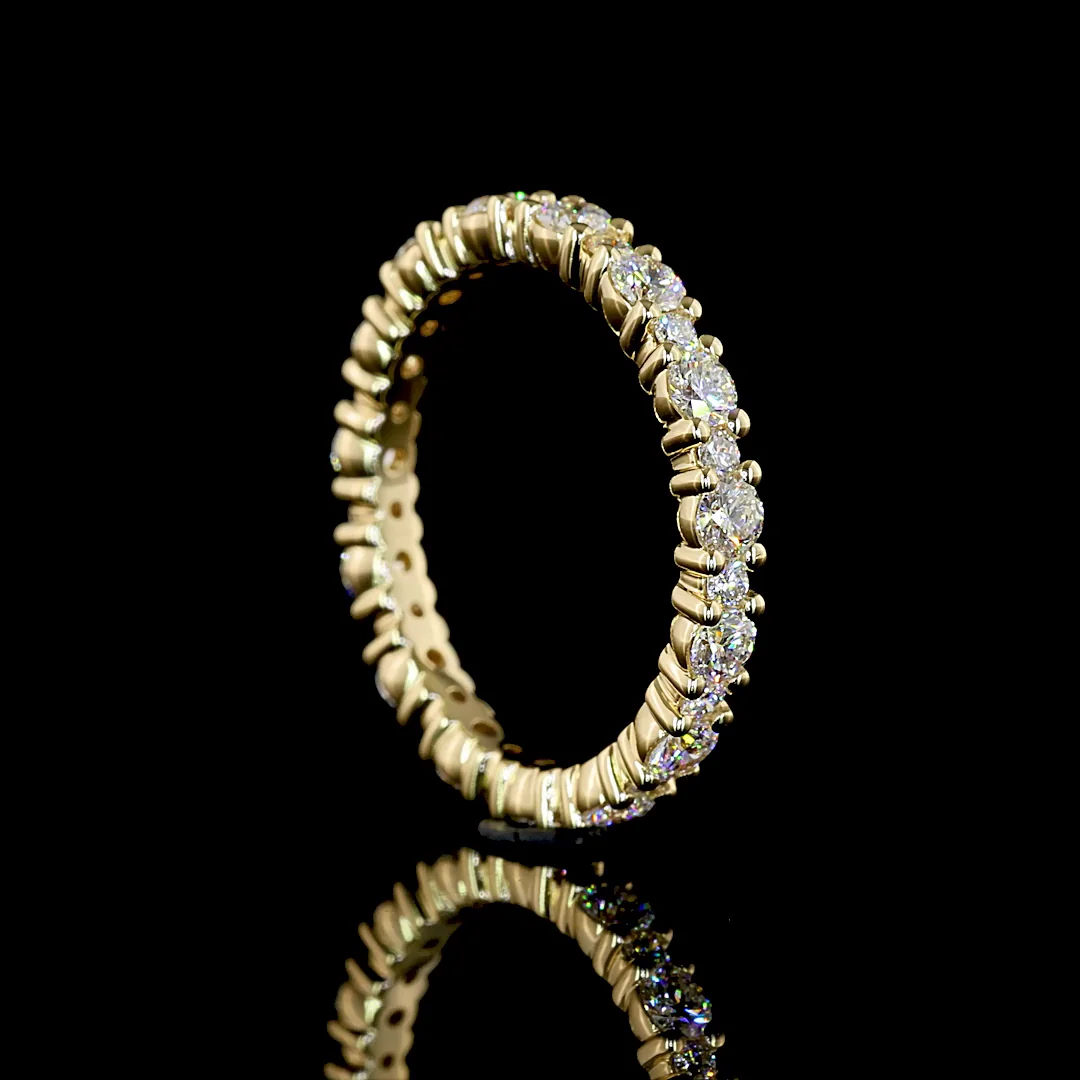 1.03 Cts 14k Yellow Gold Round Shape Eternity Band Eternity Band - Image 2