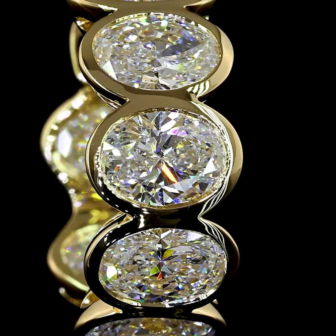 3.58 Cts 14k White Gold Oval Shape Huggies Earring - Image 3