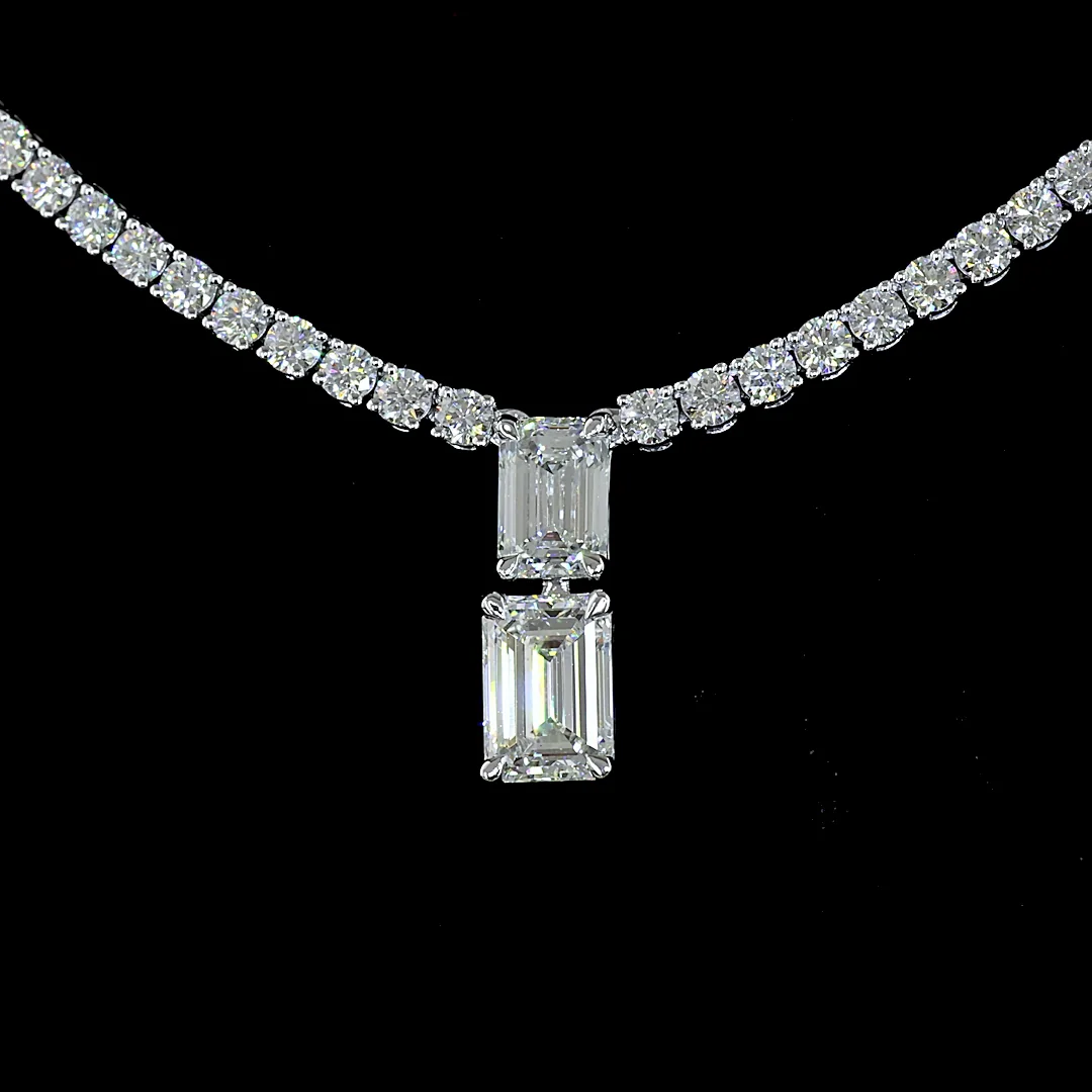 7.3 Cts 14k White Gold Mix Shape Special Necklace - Image 3