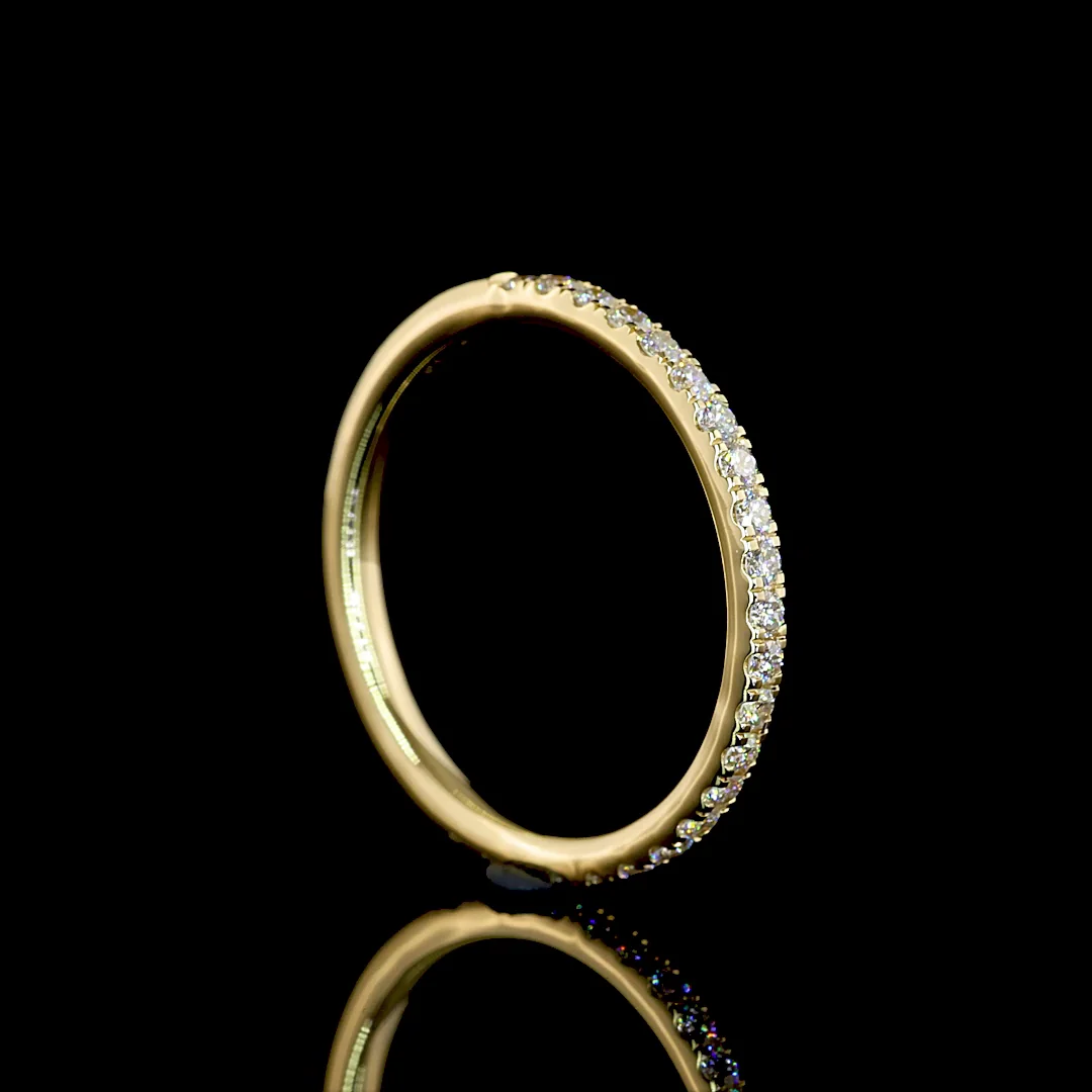 0.29 Cts 14k Yellow Gold Round Shape Half Eternity Eternity Band - Image 2