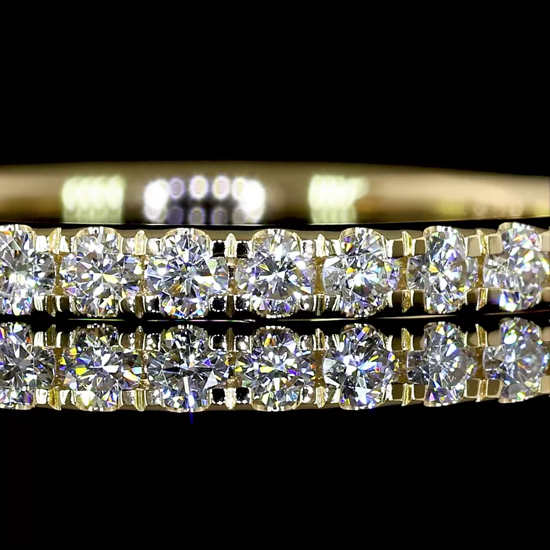 0.29 Cts 14k Yellow Gold Round Shape Half Eternity Eternity Band - Image 3