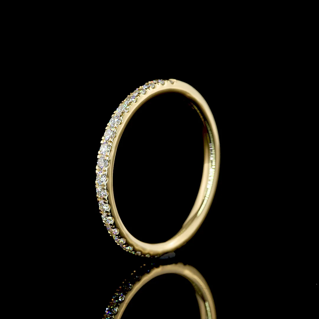 0.32 Cts 14k Yellow Gold Round Shape Half Eternity Eternity Band - Image 4