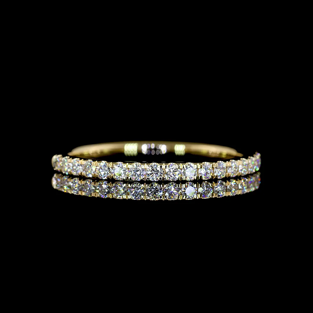 0.31 Cts 14k Yellow Gold Round Shape 3/4 Band Eternity Band - Video