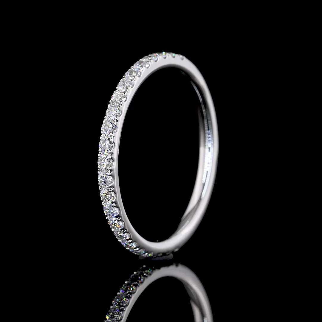 0.3 Cts 14k White Gold Round Shape 3/4 Band Eternity Band - Image 4