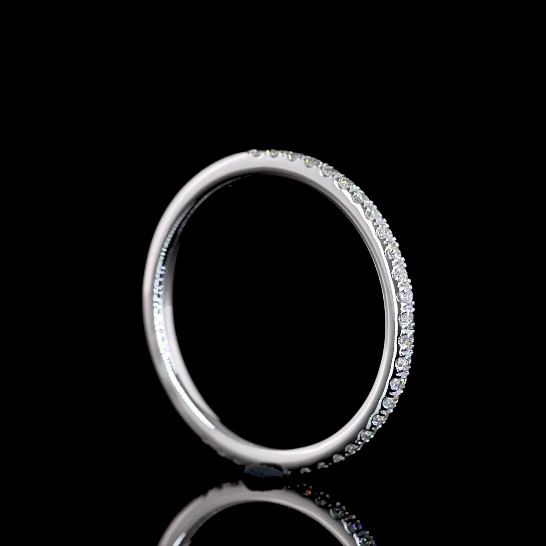 0.25 Cts 14k White Gold Round Shape 3/4 Band Eternity Band - Image 2