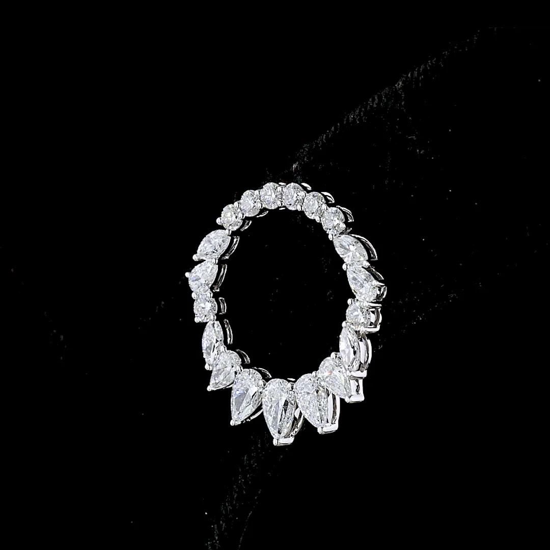 2.65 Cts 14k White Gold Mix Shape Huggies Earring - Image 4