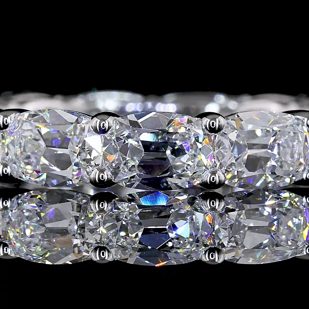 4.16 Cts 14k White Gold Antique Cushion Shape Eternity Band Eternity Band - Image 3