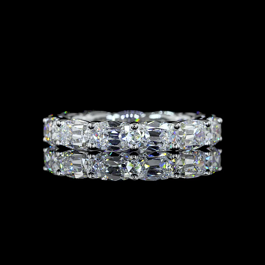 4.16 Cts 14k White Gold Antique Cushion Shape Eternity Band Eternity Band - Video