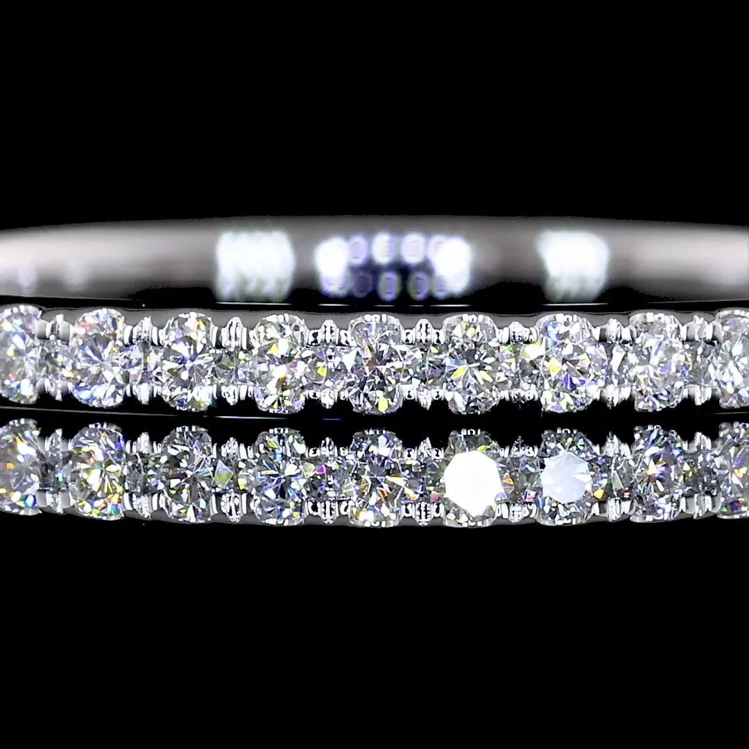 0.25 Cts 14k White Gold Round Shape 3/4 Band Eternity Band - Image 3