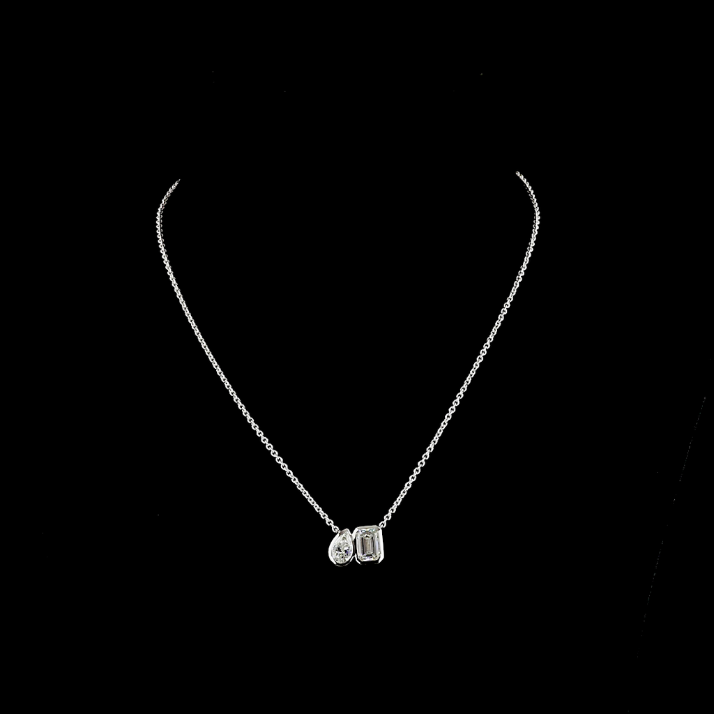 3.03 Cts 14k White Gold Mix Shape Pendant Pendant - Video