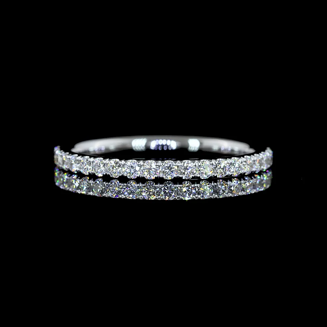 0.34 Cts 14k White Gold Round Shape 3/4 Band Eternity Band - Video