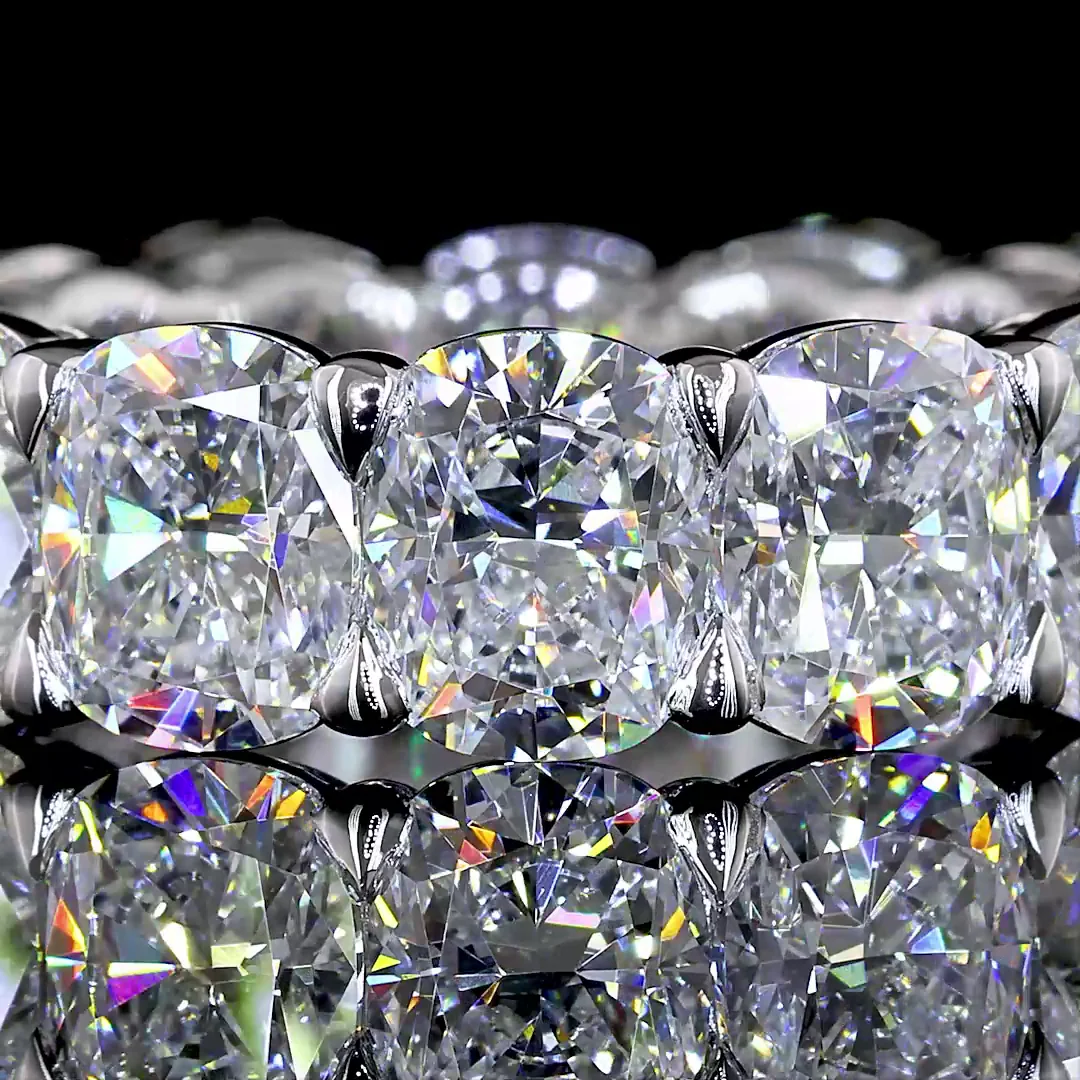 7.86 Cts 14k White Gold Cushion Brilliant Shape Eternity Band Eternity Band - Image 3