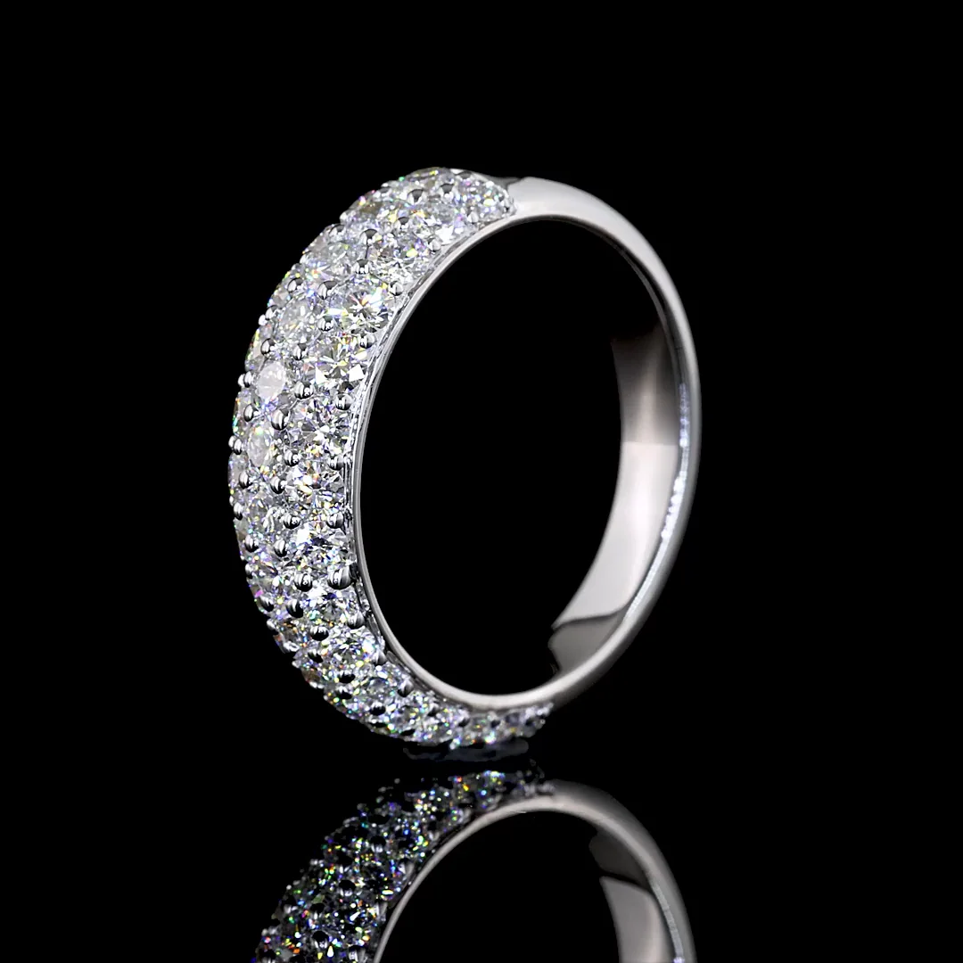 1.09 Cts 14k Two Tone Round Shape Special Eternity Band - Image 4