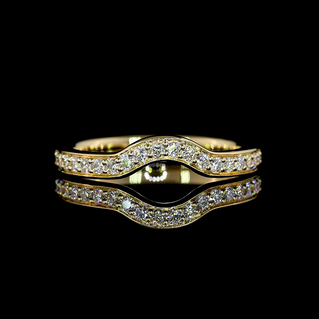 0.39 Cts 14k Yellow Gold Round Shape Eternity Band Eternity Band - Video