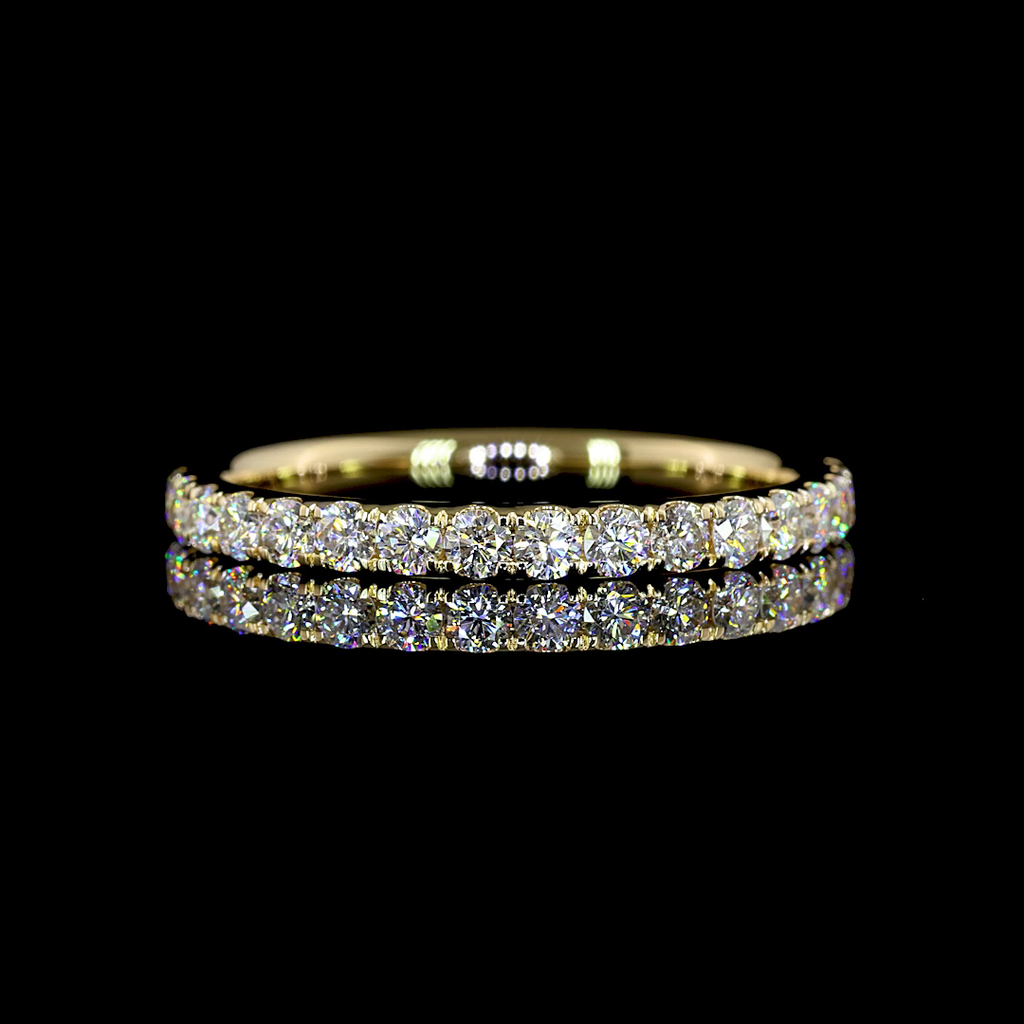 0.53 Cts 14k Yellow Gold Round Shape Half Eternity Eternity Band - Video
