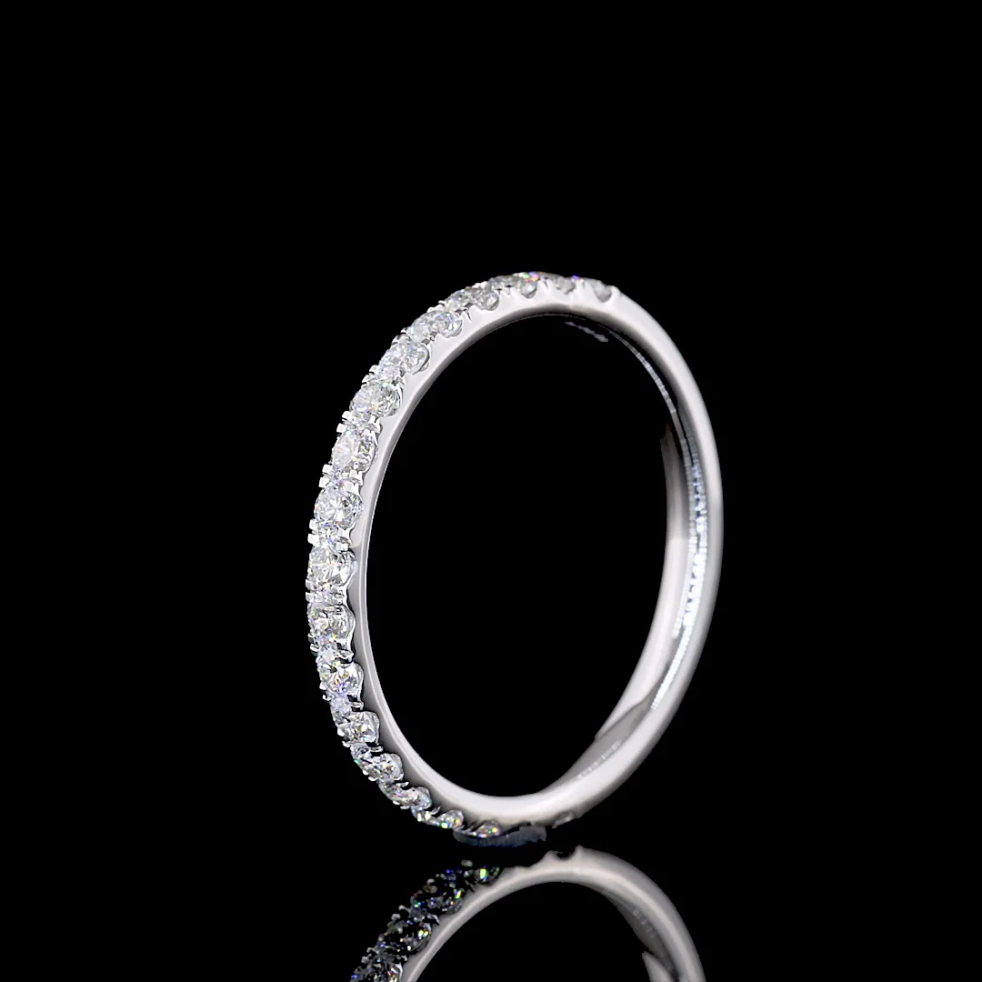 0.54 Cts 14k White Gold Round Shape Half Eternity Eternity Band - Image 4