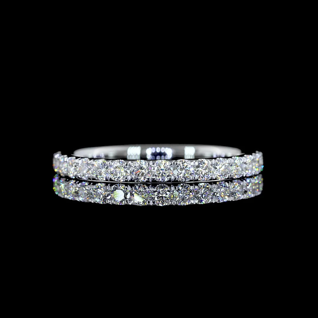 0.54 Cts 14k White Gold Round Shape Half Eternity Eternity Band - Video