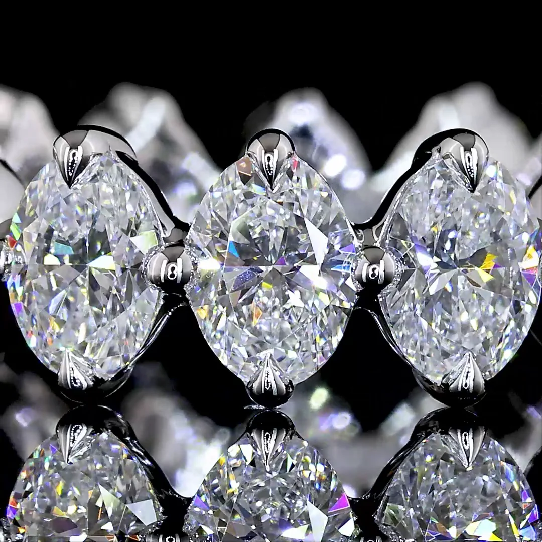 3.35 Cts 14k White Gold Oval Shape Eternity Band Eternity Band - Image 3