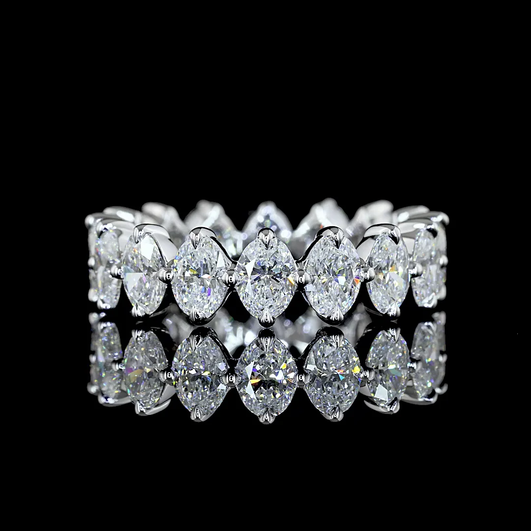 3.35 Cts 14k White Gold Oval Shape Eternity Band Eternity Band - Video