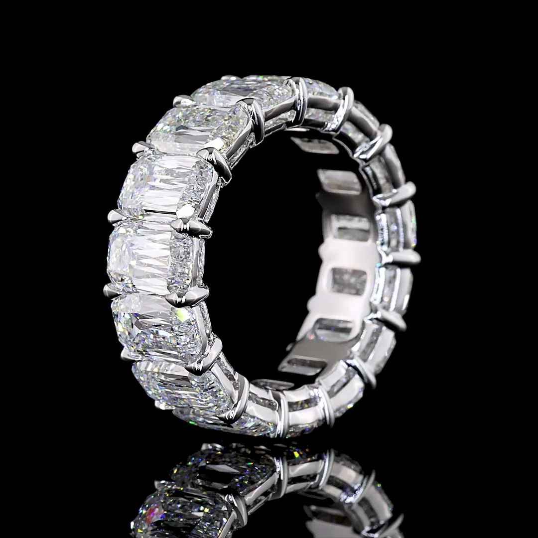 12.76 Cts 14k White Gold Kriss Shape Eternity Band Eternity Band - Image 4