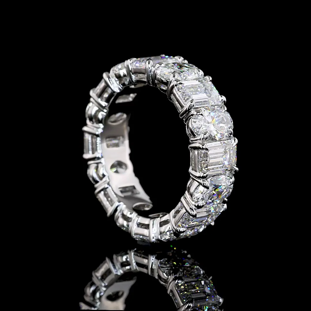 6.7 Cts Platinum Mix Shape Eternity Band Eternity Band - Image 2