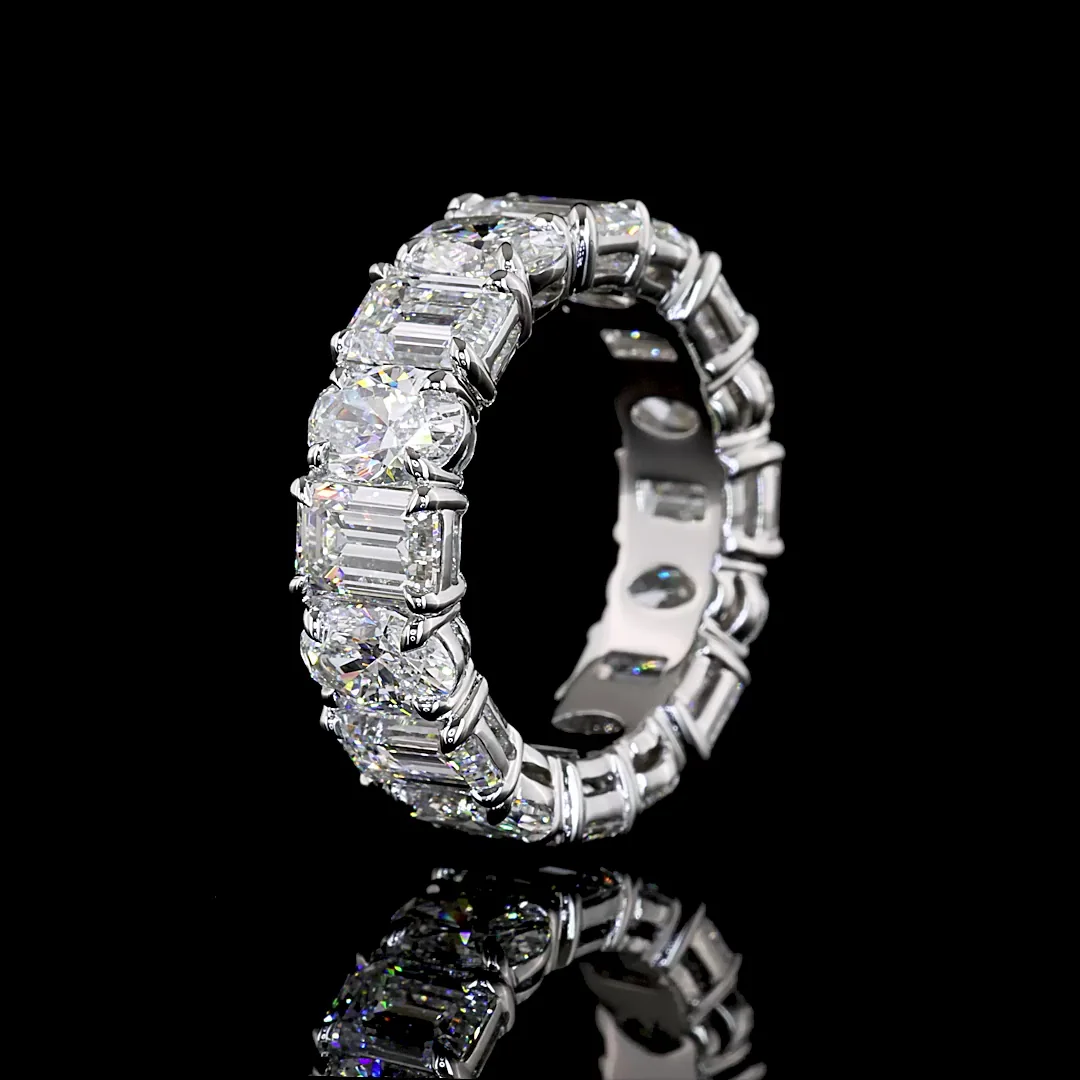 6.7 Cts Platinum Mix Shape Eternity Band Eternity Band - Image 4