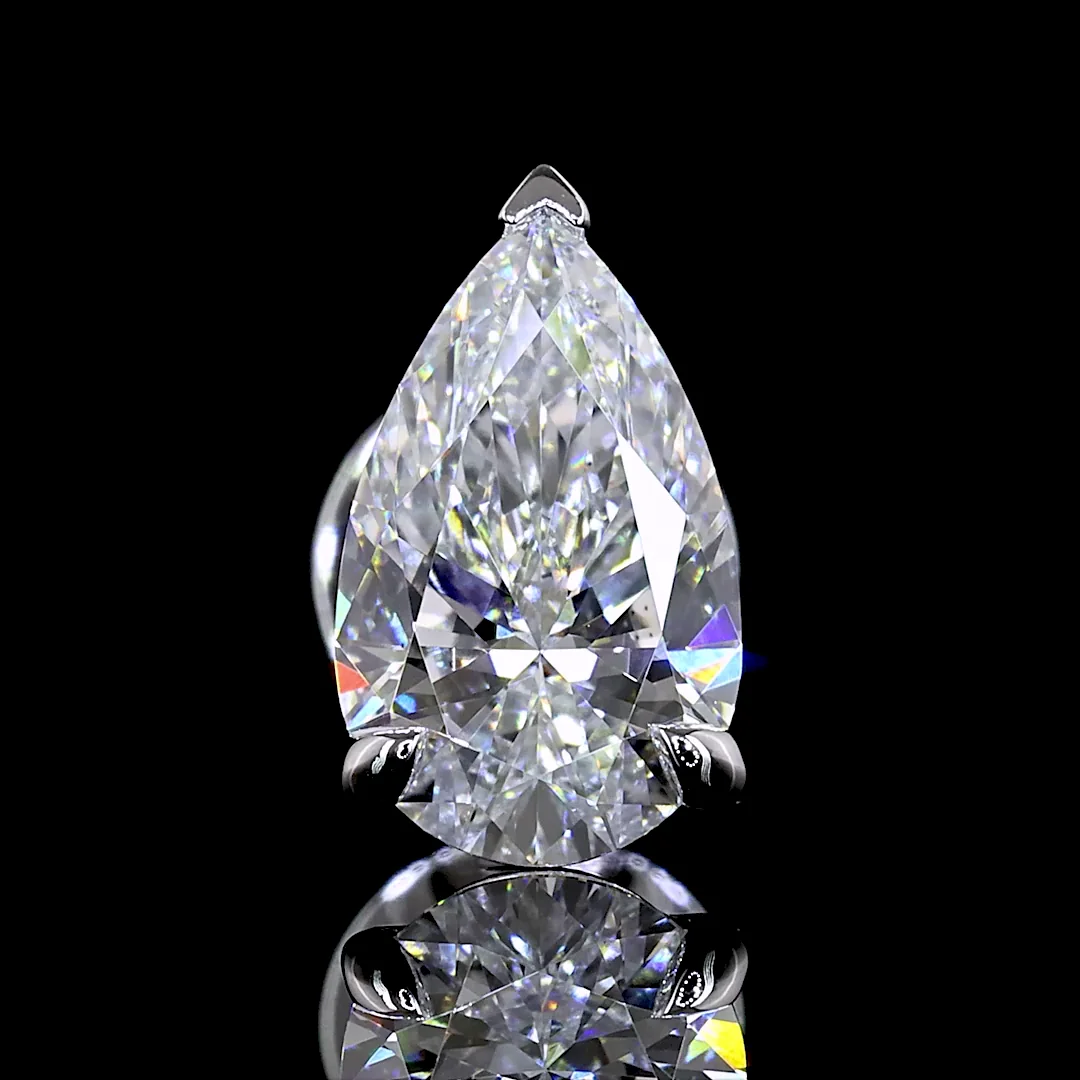 1.5 Cts 14k White Gold Pear Shape Studs Earring - Image 3