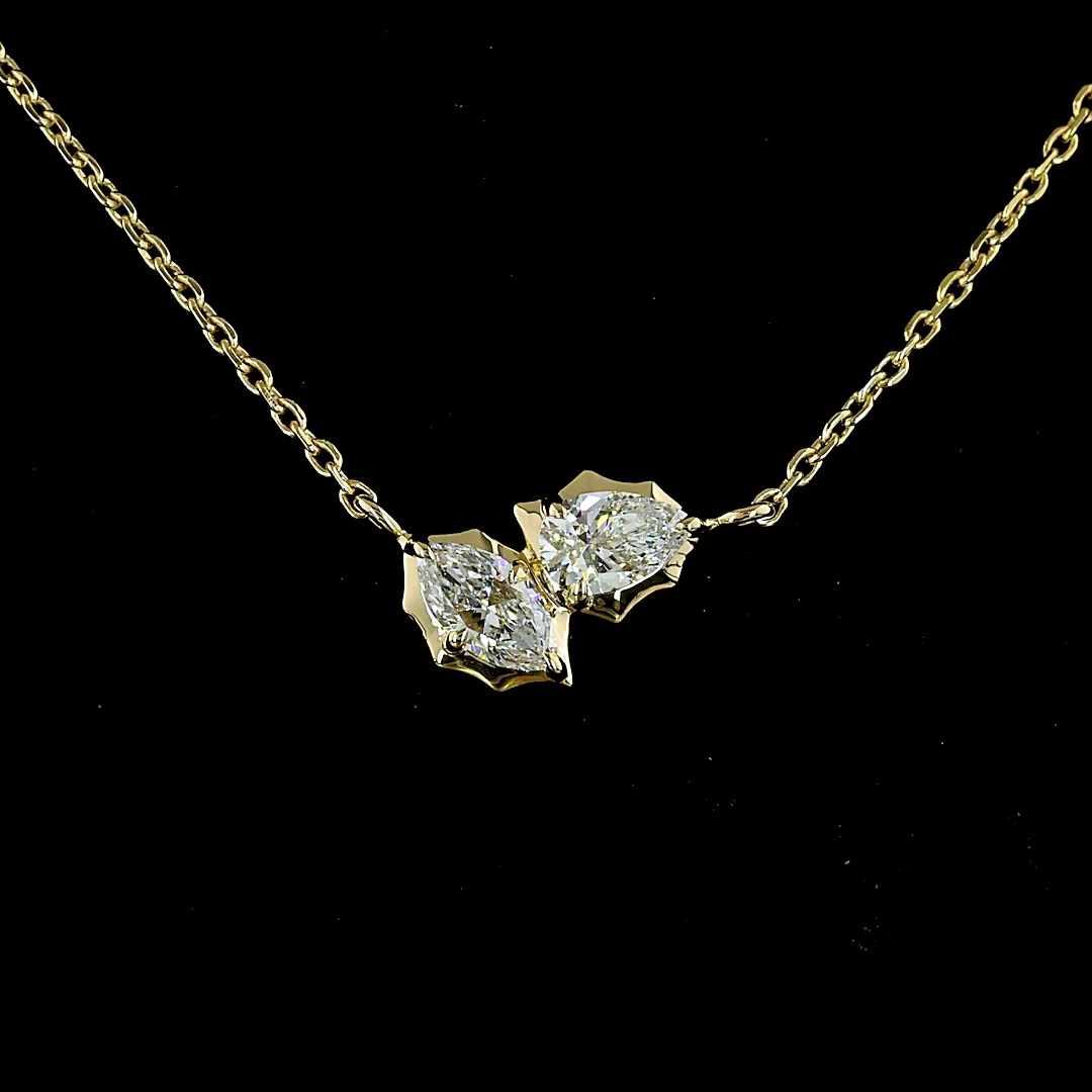 0.4 Cts 14k Yellow Gold Marquise Shape Pendant Pendant - Image 3