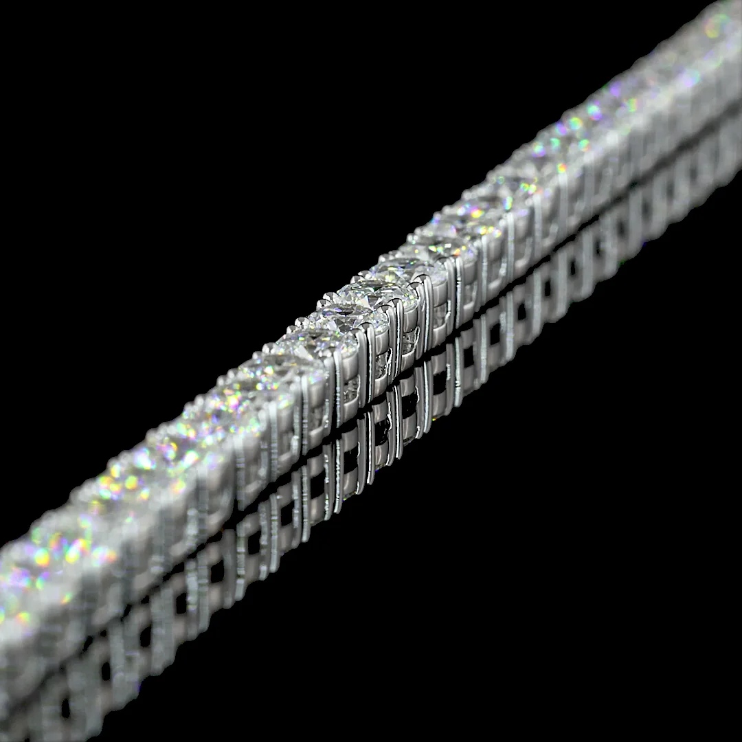 11.9 Cts 14k White Gold Round Shape Tennis Necklace - Image 4