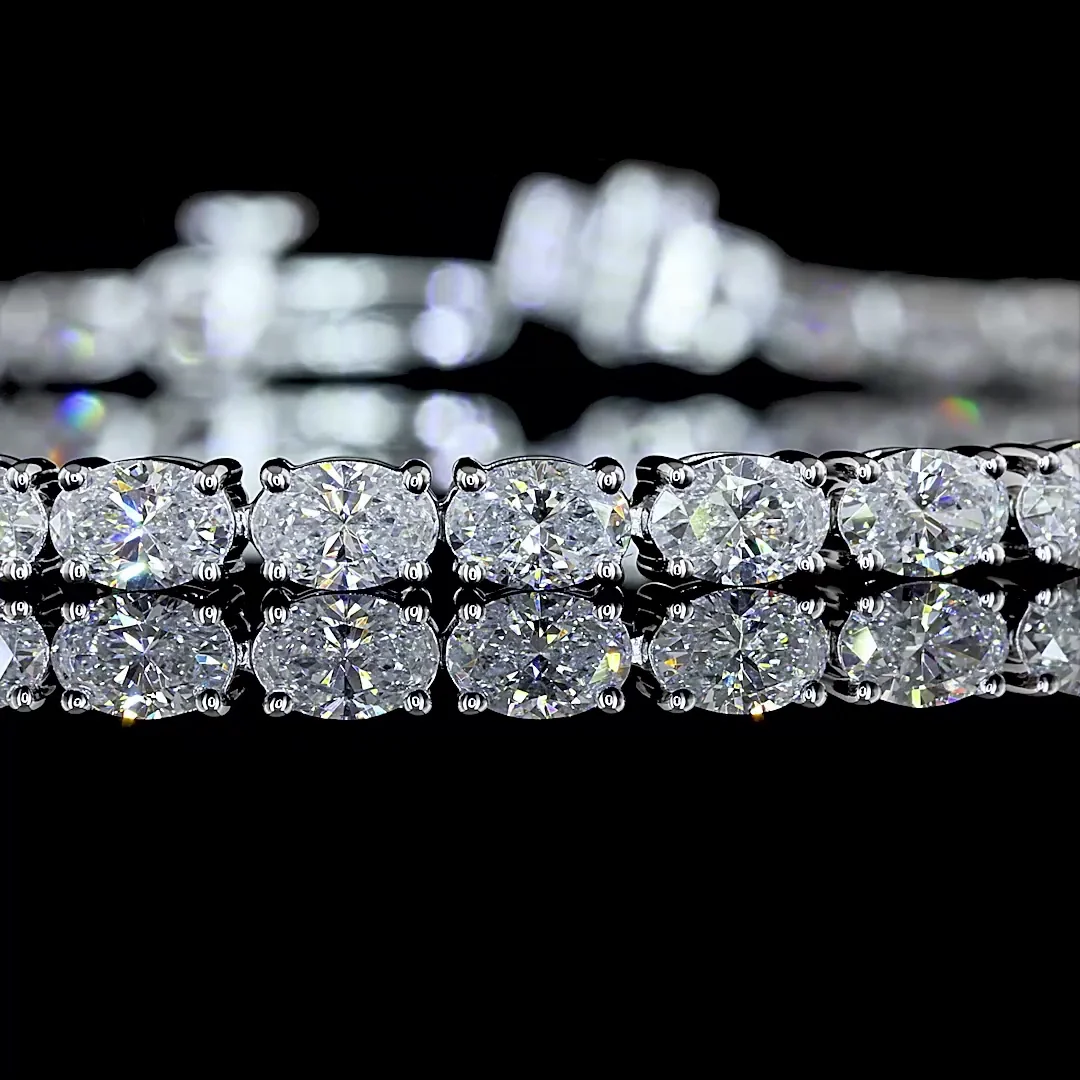 4.78 Cts 14k White Gold Oval Shape Tennis Bracelet - Image 2