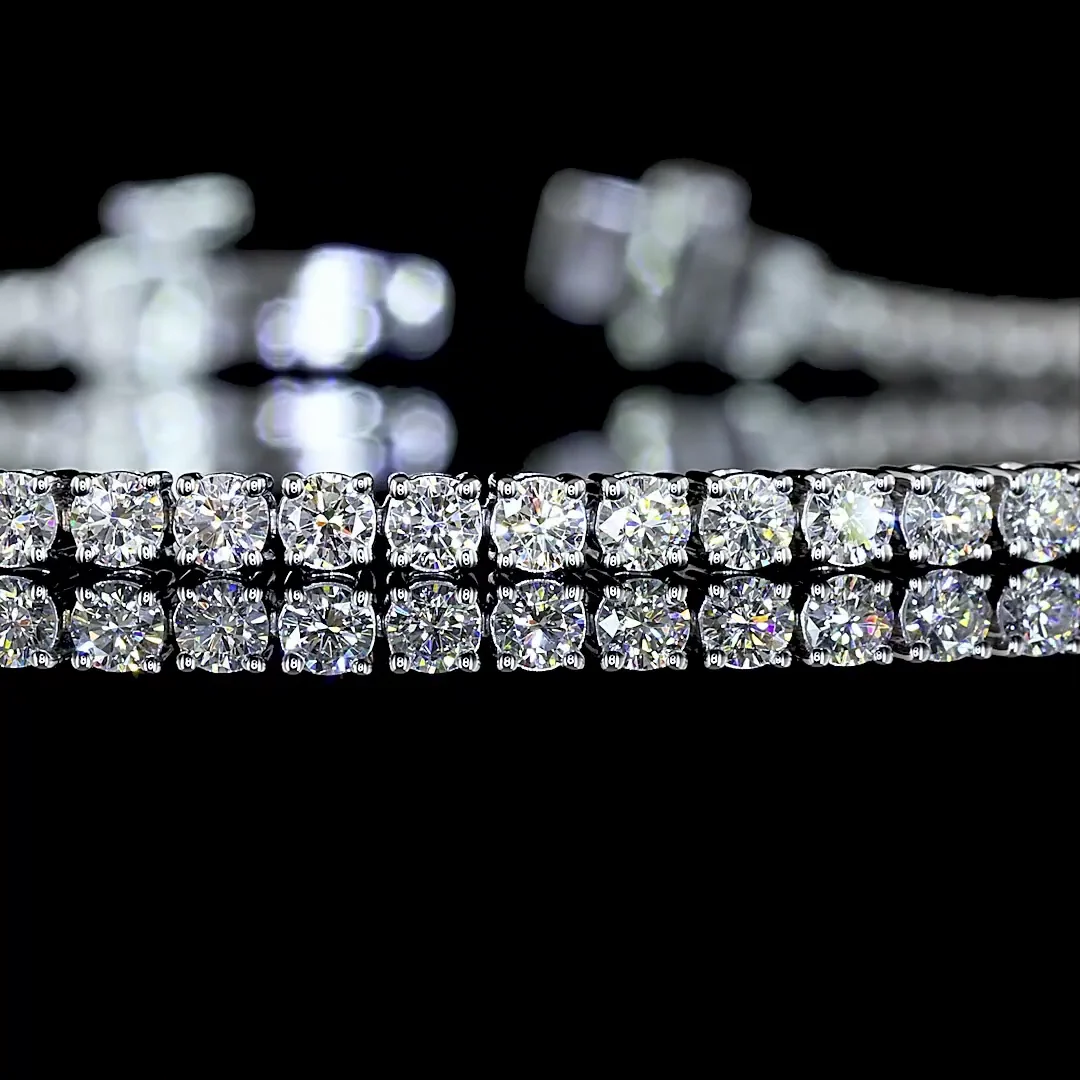 2.2 Cts 14k White Gold Round Shape Tennis Bracelet - Image 2