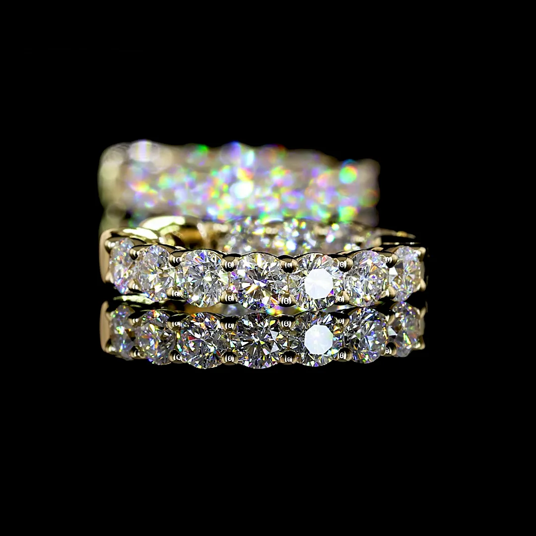 1.05 Cts 14k Yellow Gold Round Shape Huggies Earring - Image 2