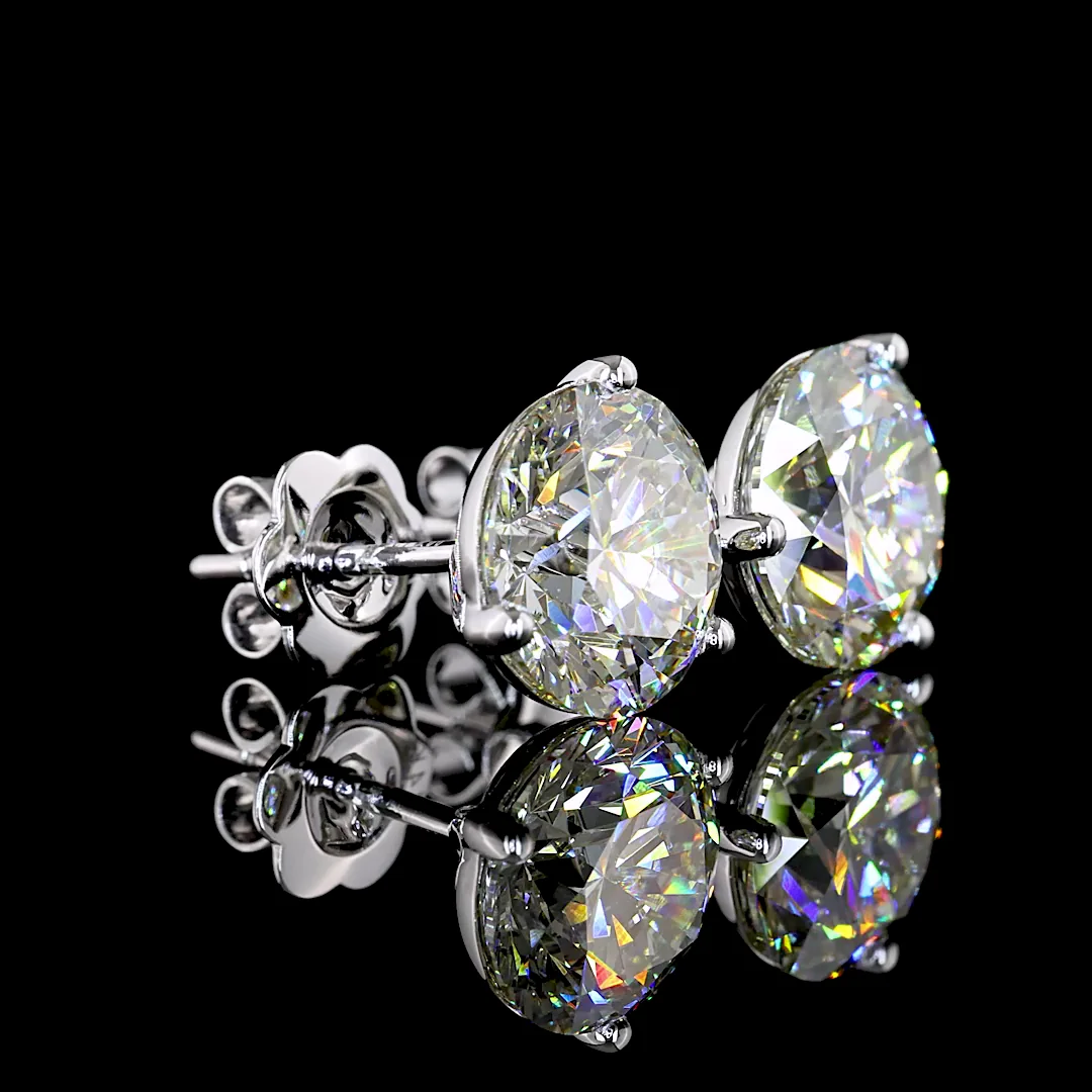 6.53 Cts 14k White Gold Round Shape Martini Earring - Image 2