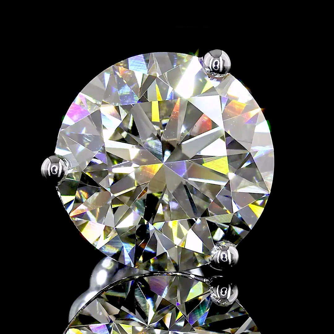 6.53 Cts 14k White Gold Round Shape Martini Earring - Image 3