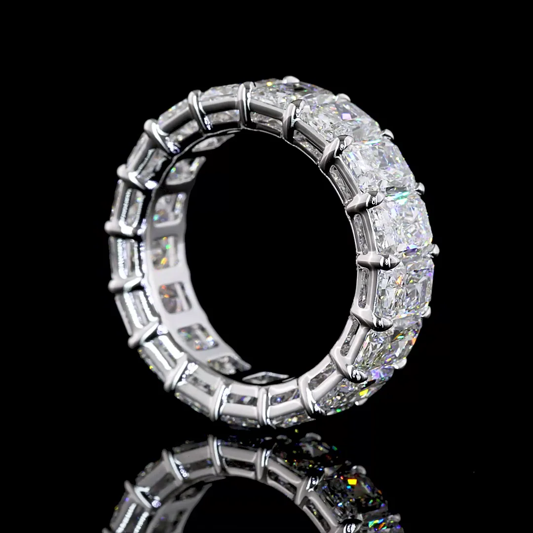 8.66 Cts 14k White Gold Radiant Shape Eternity Band Eternity Band - Image 2