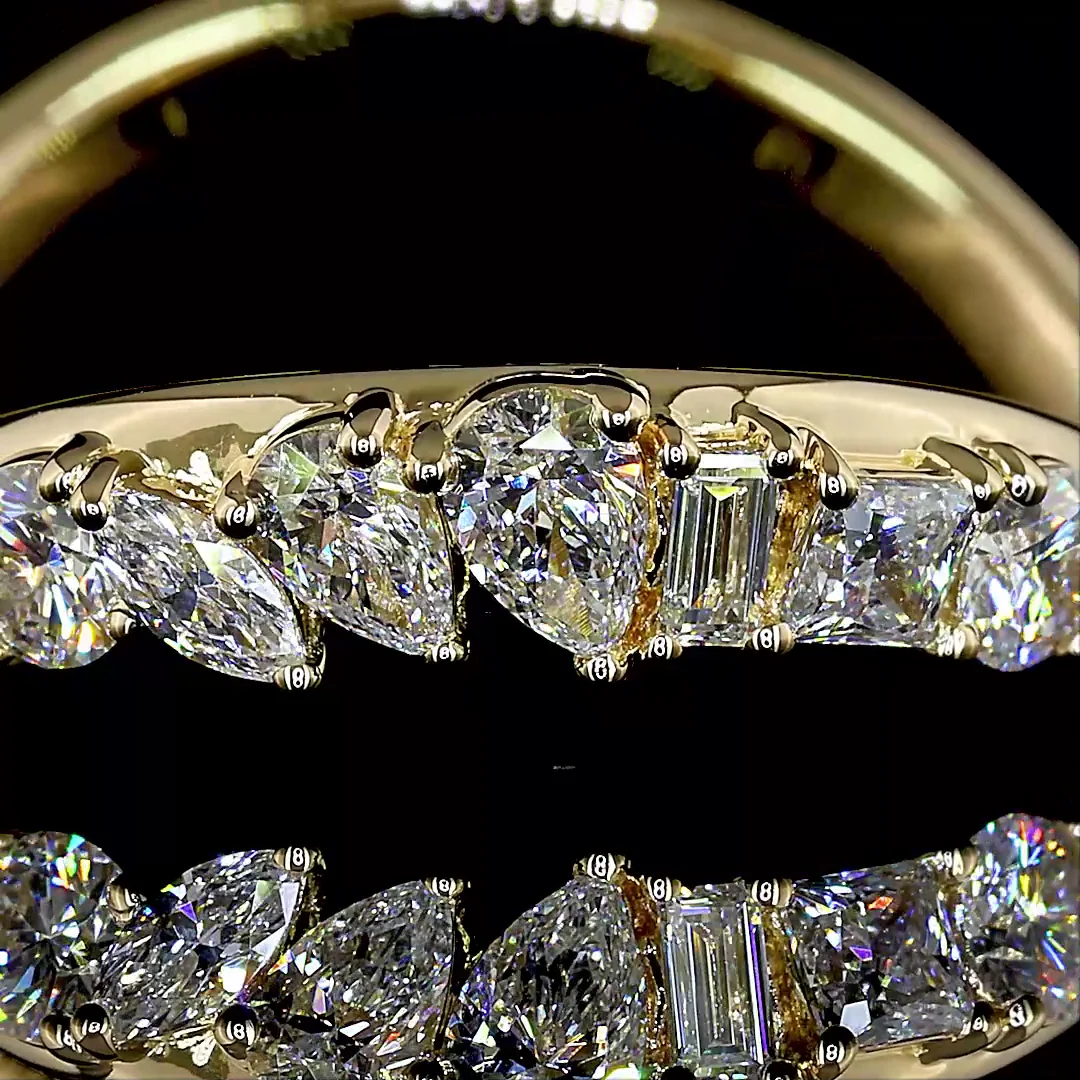 0.94 Cts 14k Yellow Gold Mix Shape Eternity Band Eternity Band - Image 3