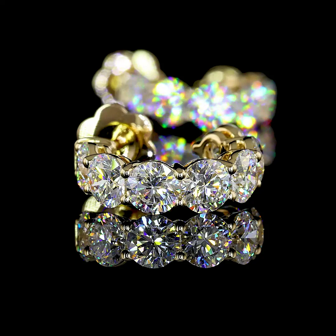 4.71 Cts 14k Yellow Gold Round Shape Hoops Earring - Image 2