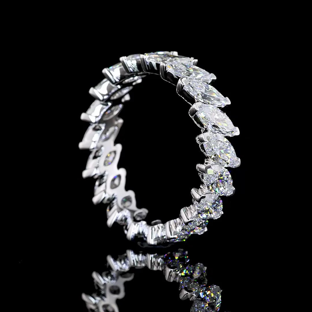 3.08 Cts 14k White Gold Marquise Shape Eternity Band Eternity Band - Image 2