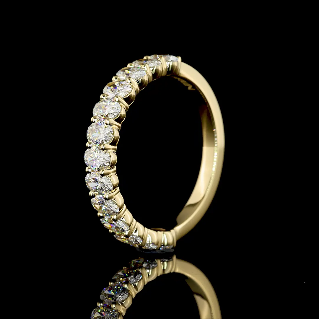 1.39 Cts 14k Yellow Gold Oval Shape Half Eternity Eternity Band - Image 4
