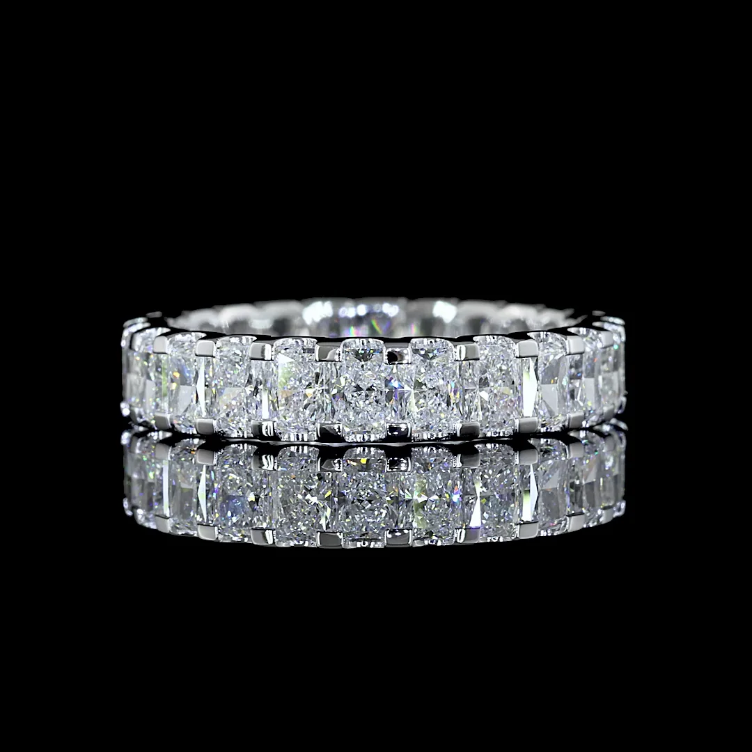 2.57 Cts Platinum Radiant Shape Eternity Band Eternity Band - Video