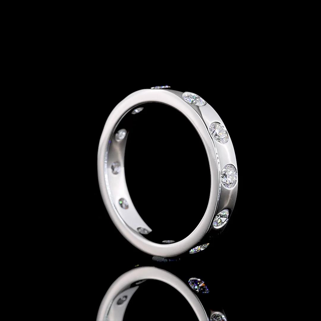 0.77 Cts 14k White Gold Round Shape Eternity Band Eternity Band - Image 4