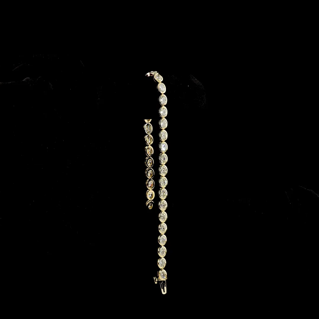 4.17 Cts 14k Yellow Gold Oval Shape Tennis Bracelet - Image 3
